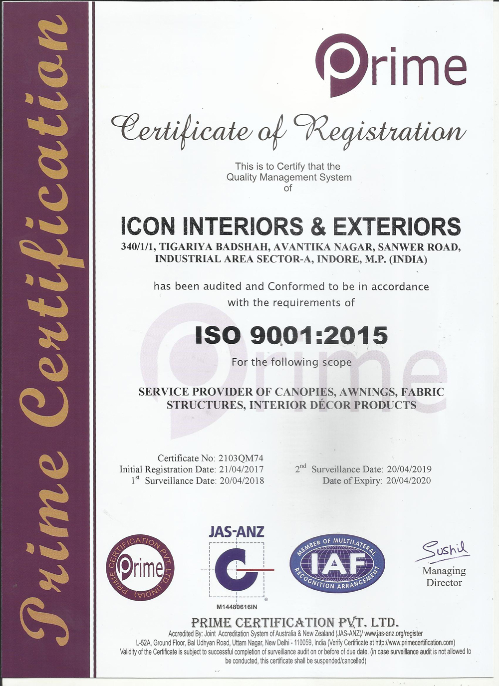 icon tensile ISO certificate